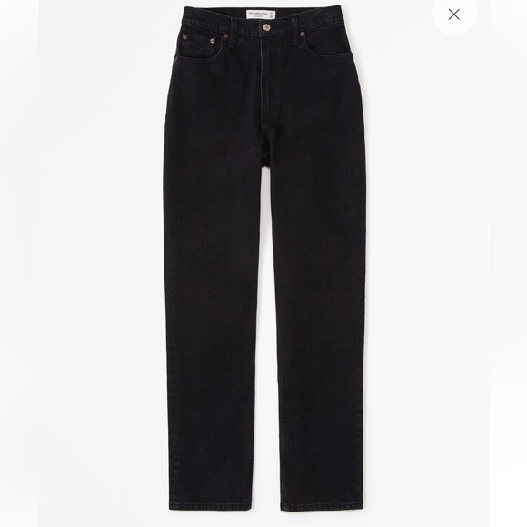 Abercrombie & Fitch Black Curve Love Ultra High Rise 90s Straight Jean Sz 26 - Picture 2 of 14